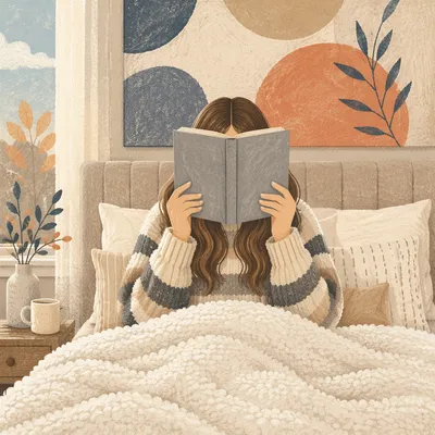 Cozy Morning Bible Reading in Bed