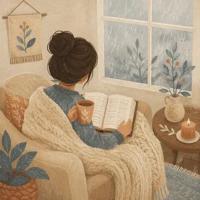 Cozy Morning Bible Devotion by Window