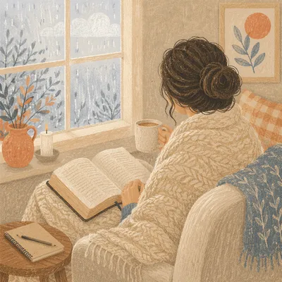 Cozy Morning Bible Devotion by Window