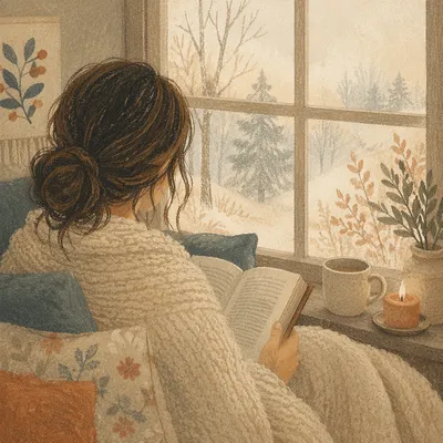 Cozy Morning Bible Devotion by Window