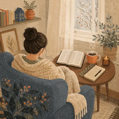 Woman’s Cozy Morning Bible Quiet Time