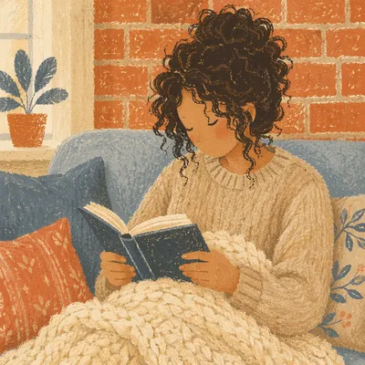 Cozy Woman Reading Bible at Home