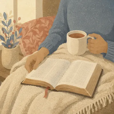 Cozy Morning Bible Reading with Tea