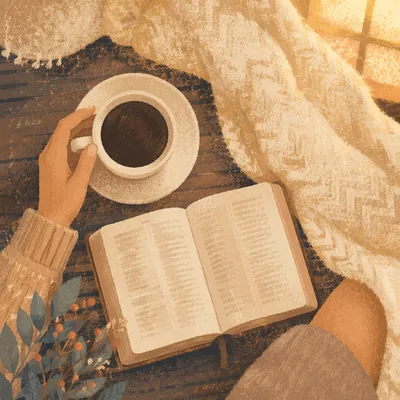 Cozy Morning Coffee and Open Bible
