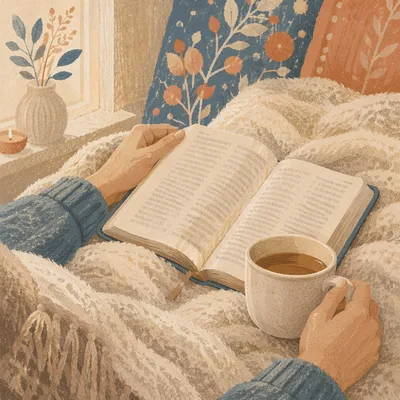 Cozy Morning Bible Quiet Time with Tea