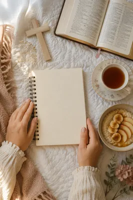 Cozy Morning Devotional Flat Lay