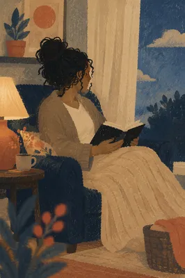 Peaceful Woman Reading Bible at Dusk