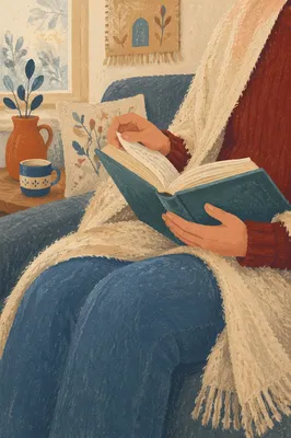 Cozy Woman Quiet Time with Bible
