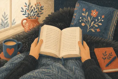 Cozy Woman Quiet Time with Bible