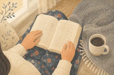 Cozy Morning Bible Quiet Time with Coffee