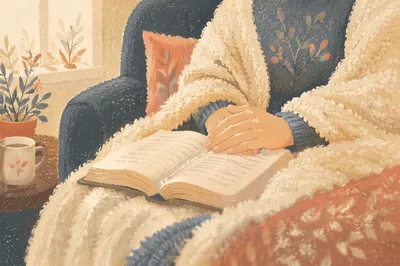 Cozy Morning Bible Devotion with Blanket