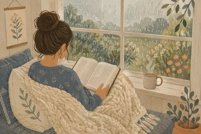 Cozy Morning Bible Quiet Time by Window