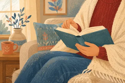 Cozy Woman Quiet Time with Bible