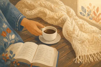 Cozy Bible Quiet Time with Coffee