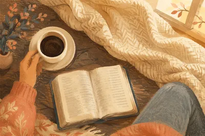 Cozy Morning Coffee and Open Bible