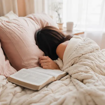 Cozy Morning Bible Quiet Time in Bed