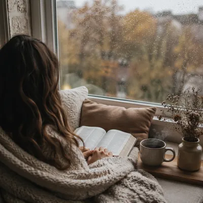 Cozy Morning Bible Reflection by Window