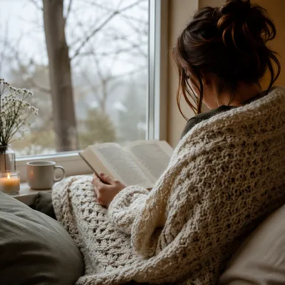 Cozy Morning Bible Devotion by Window