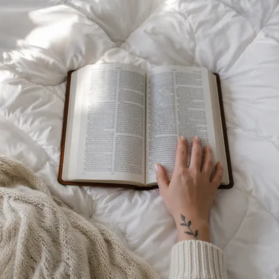 Cozy Morning Bible Quiet Time Scene