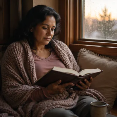 Peaceful Morning Bible Reading by Window