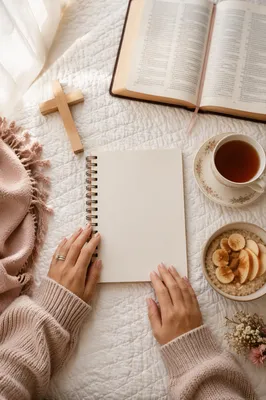 Cozy Morning Devotional Flat Lay