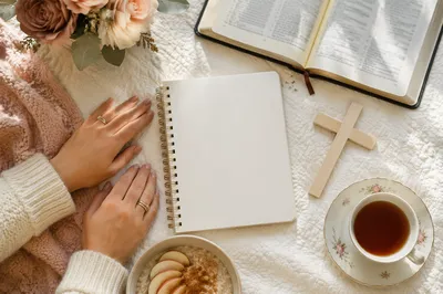 Cozy Morning Bible Quiet Time Flat Lay