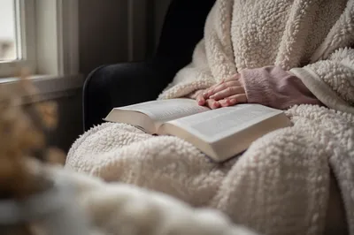 Cozy Morning Bible Devotion with Blanket