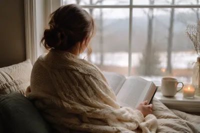 Cozy Morning Bible Devotion by Window