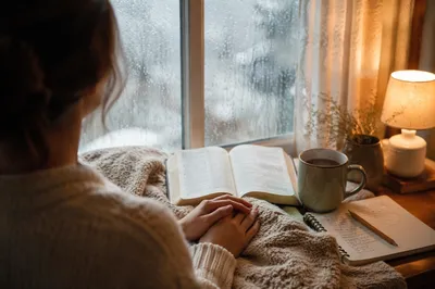Cozy Morning Quiet Time with Open Bible