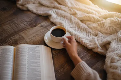 Cozy Quiet Time with Bible and Coffee