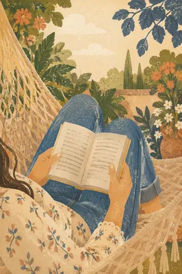Peaceful Garden Reading in a Hammock