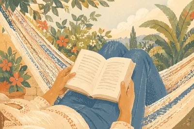 Peaceful Garden Reading in a Hammock