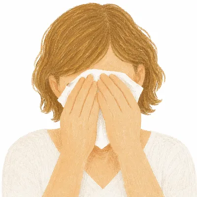 Woman Wiping Tears in Quiet Comfort