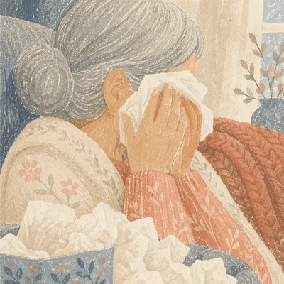 Older Woman Finding Comfort Through Tears