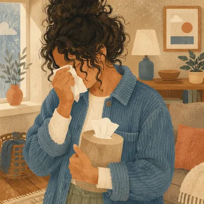 Comforting Portrait of Woman Wiping Tears