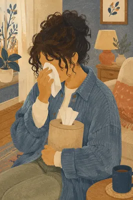 Comforting Portrait of Woman Wiping Tears