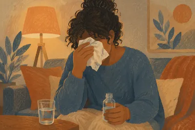 Comforting Tears in a Quiet Evening Home