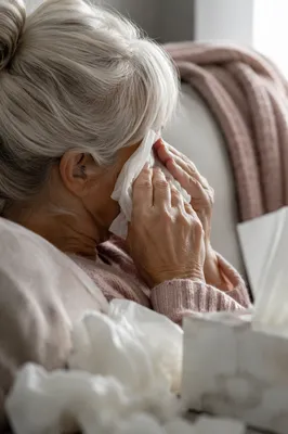 Older Woman Finding Comfort Through Tears