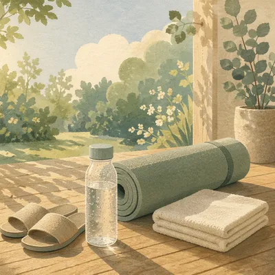 Calm Morning Yoga Deck Still Life