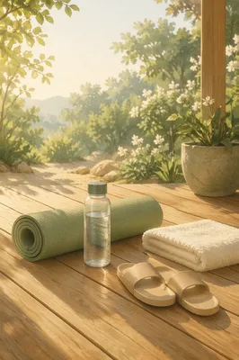 Calm Morning Yoga Essentials on Deck