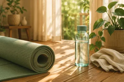Morning Yoga Mat and Water Bottle