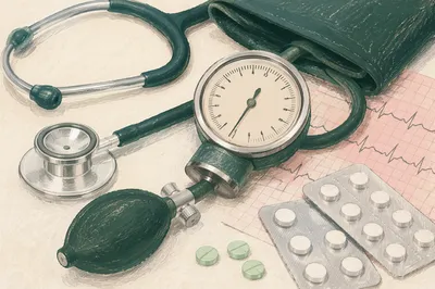 Blood Pressure Check Medical Desk Scene