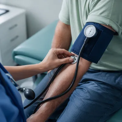 Nurse Checking Patient Blood Pressure Close-Up