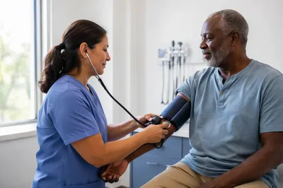 Nurse Checking Patient Blood Pressure