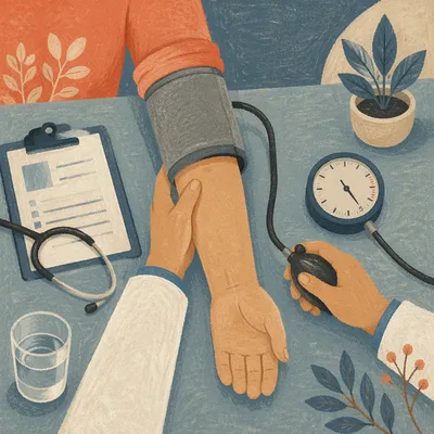 Routine Blood Pressure Health Check Flat Lay