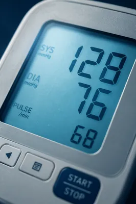 Digital Blood Pressure Monitor Health Check Close-Up