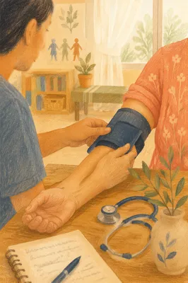Gentle Blood Pressure Check in Community Room