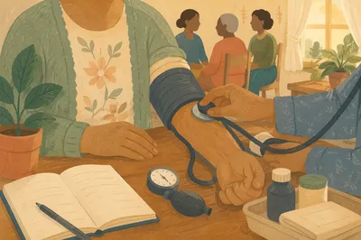 Compassionate Blood Pressure Check in Fellowship Room