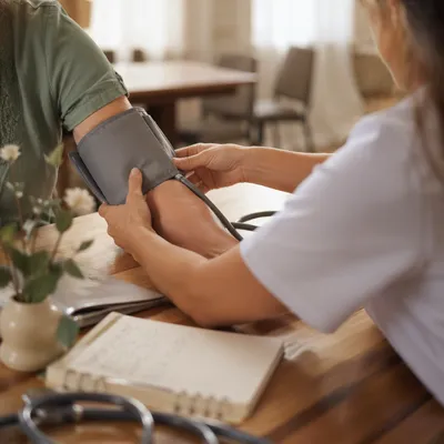 Gentle Blood Pressure Check in Community Room