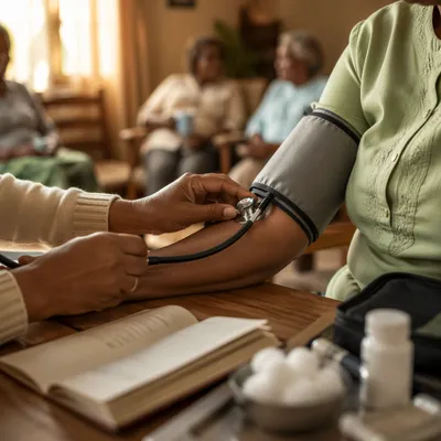 Compassionate Blood Pressure Check in Fellowship Room